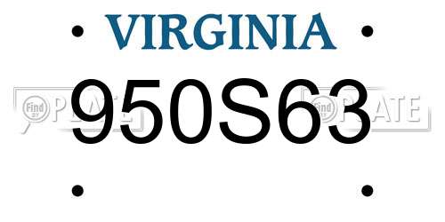 950S63 Virginia License Plate