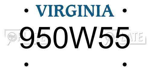 950W55 Virginia License Plate