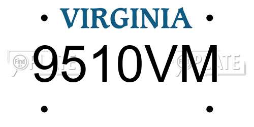 9510VM Virginia License Plate
