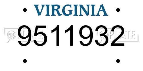 9511932 Virginia License Plate
