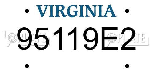 95119E2 Virginia License Plate