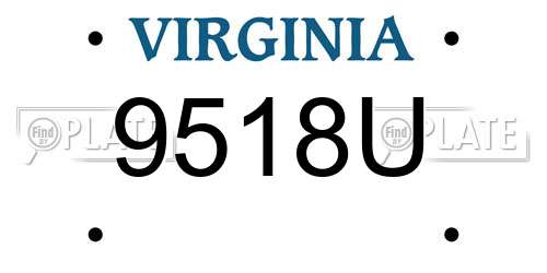 9518U Virginia License Plate