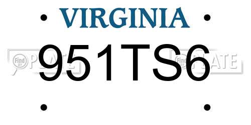 951TS6 Virginia License Plate