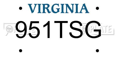 951TSG Virginia License Plate