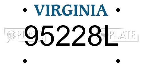 95228L Virginia License Plate