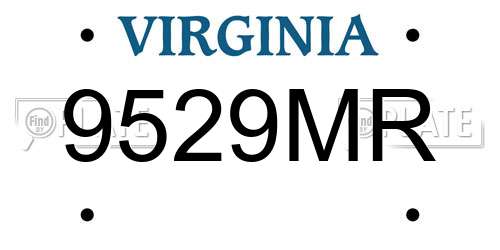 9529MR Virginia License Plate
