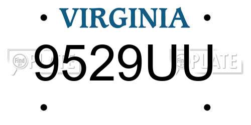 9529UU Virginia License Plate