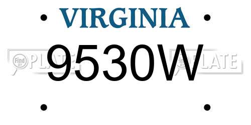 9530W Virginia License Plate