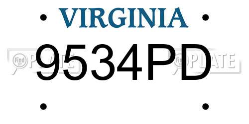 9534PD Virginia License Plate