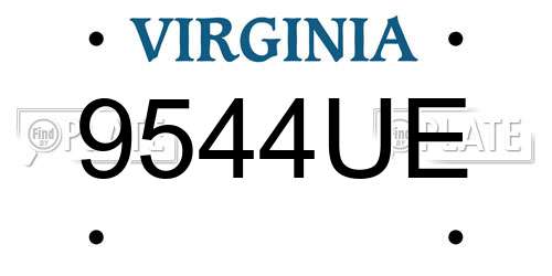 9544UE Virginia License Plate