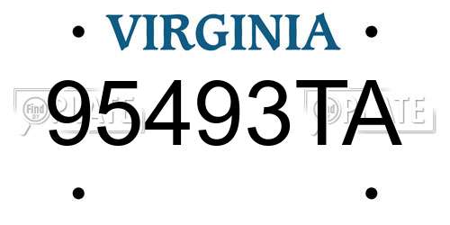 95493TA Virginia License Plate