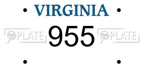 955 Virginia License Plate