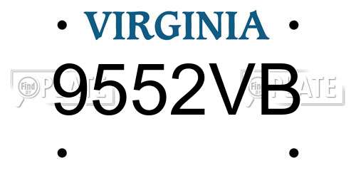 9552VB Virginia License Plate