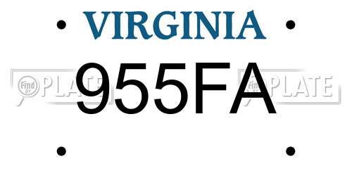 955FA Virginia License Plate