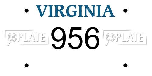 956 Virginia License Plate