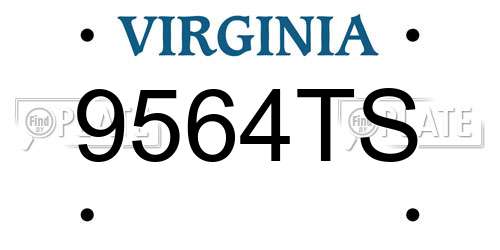 9564TS Virginia License Plate