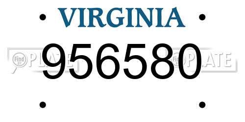 956580 Virginia License Plate