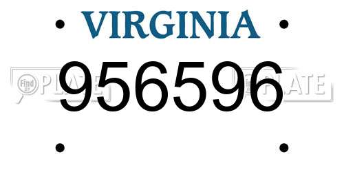 956596 Virginia License Plate