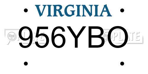 956YBO Virginia License Plate