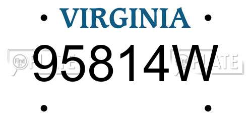 95814W Virginia License Plate