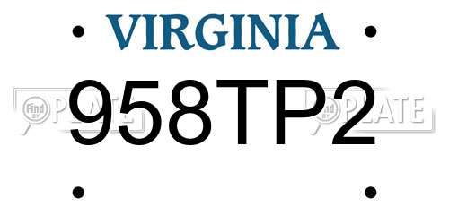 958TP2 Virginia License Plate