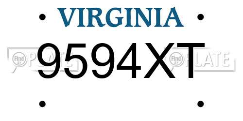 9594XT Virginia License Plate