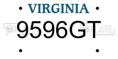 9596GT Virginia License Plate