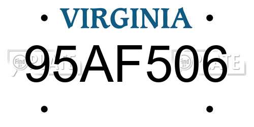 95AF506 Virginia License Plate