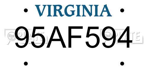 95AF594 Virginia License Plate