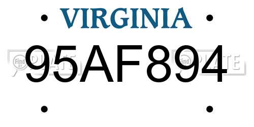 95AF894 Virginia License Plate