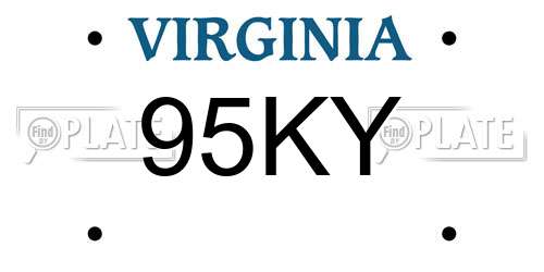 95KY Virginia License Plate