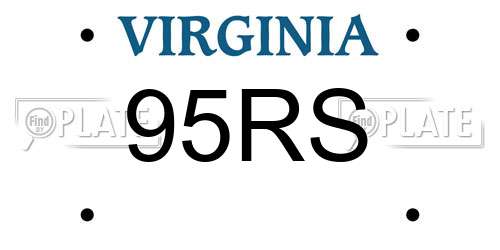 95RS Virginia License Plate