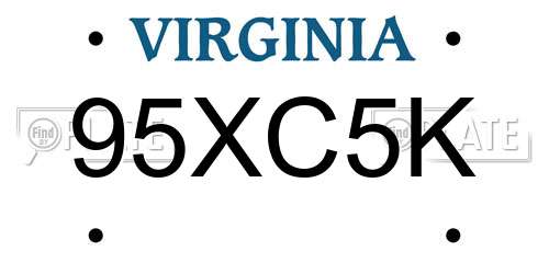 95XC5K Virginia License Plate