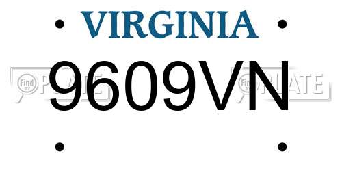 9609VN Virginia License Plate