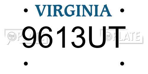 9613UT Virginia License Plate