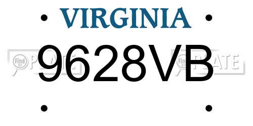 9628VB Virginia License Plate