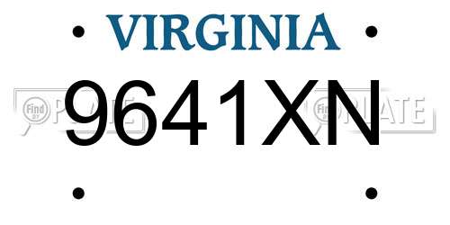 9641XN Virginia License Plate