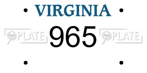 965 Virginia License Plate