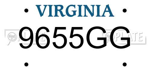 9655GG Virginia License Plate