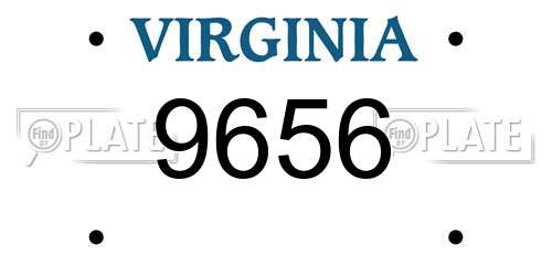 9656 Virginia License Plate