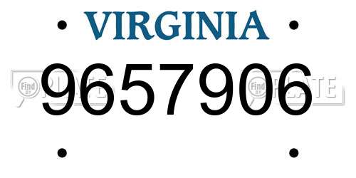 9657906 Virginia License Plate