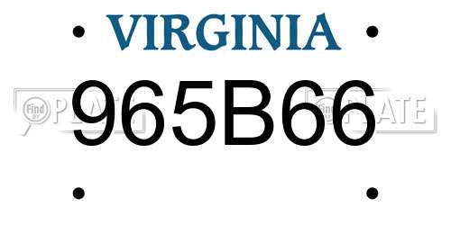 965B66 Virginia License Plate