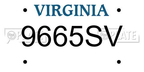 9665SV Virginia License Plate