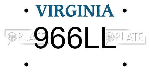 966LL Virginia License Plate