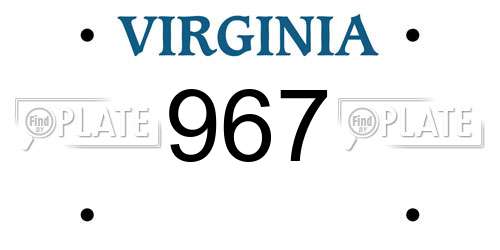 967 Virginia License Plate