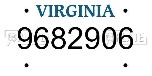 9682906 Virginia License Plate