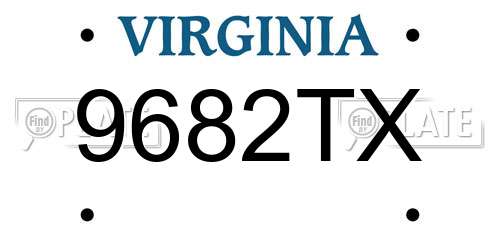 9682TX Virginia License Plate