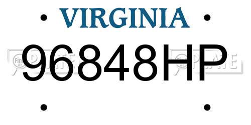 96848HP Virginia License Plate