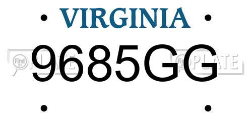 9685GG Virginia License Plate