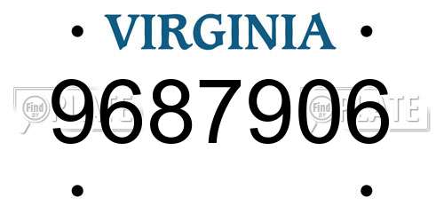 9687906 Virginia License Plate